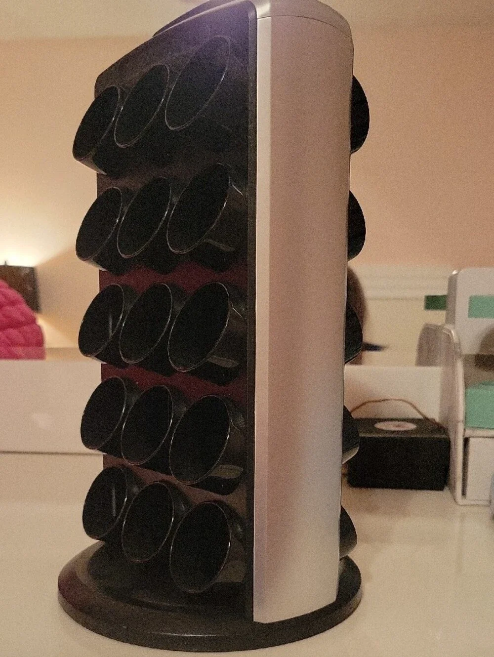 Keurig Black Rotating Capsule Organizer Tower For K Cups